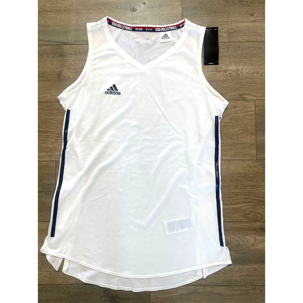 Adidas Team USA Volleyball Jersey Top Primeblue Women Size Large White FK1047